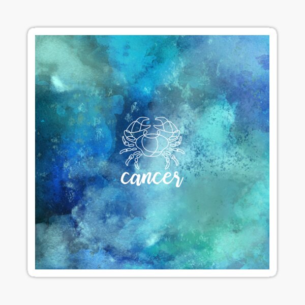 Watercolor Zodiac Cancer Water Sign Sticker By Mysticmagpie