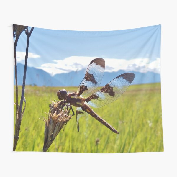 Black & White Dragonfly Tapestry