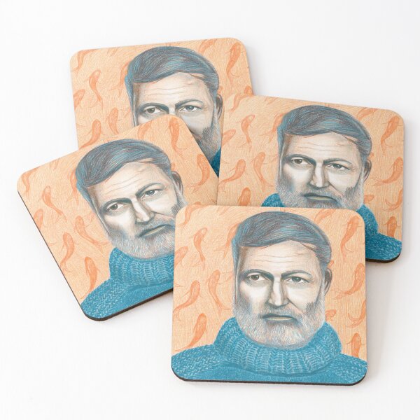 Item preview, portrait of writer Ernest Hemingway designed and sold by EllenLambrichts.