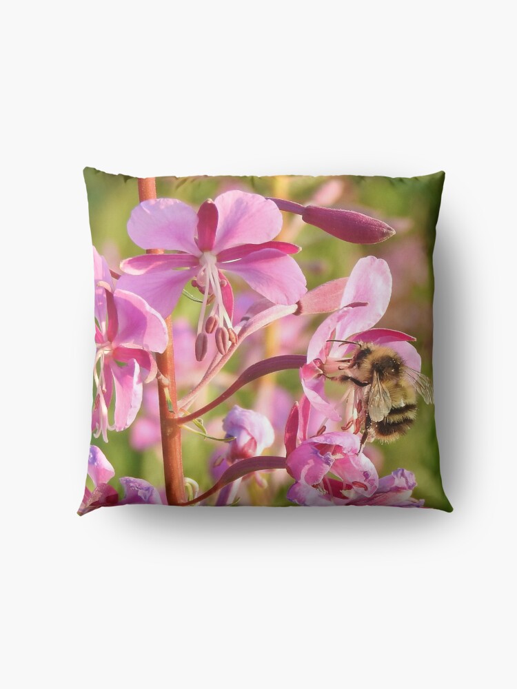 Alternate view of Bumblebee on Fireweed Floor Pillow