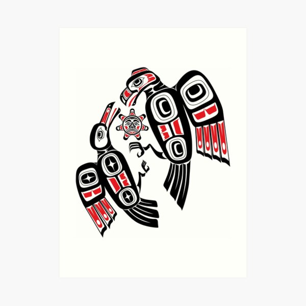 Haida Eagle Battles Raven for the Light Art Print