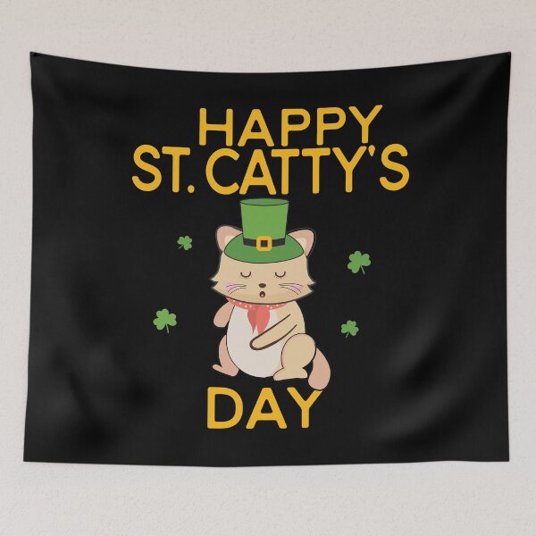 Item preview, Happy St Cattys Day Cute Irish Patricks Day Cat design designed and sold by tronictees.