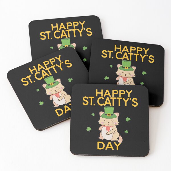 Item preview, Happy St Cattys Day Cute Irish Patricks Day Cat design designed and sold by tronictees.