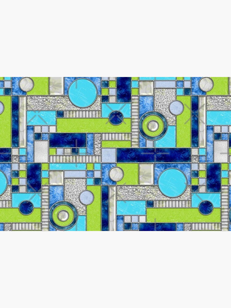 Stained Glass Window Color Blocking - Blue Green by wickedrefined