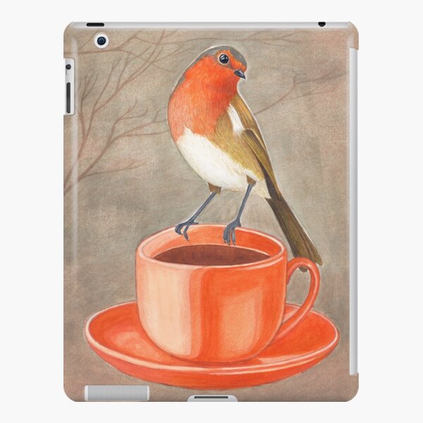Kaffee liebender Rotkehlchenvogel iPad – Leichte Hülle