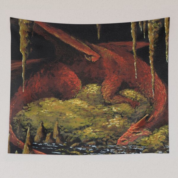 Item preview, Dragon's Cave Lair and Treasure Hoard - Painting designed and sold by Emily Mottesheard.