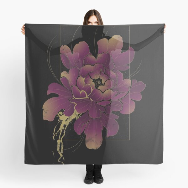 Pink Japanese Peony Scarf
