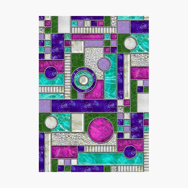 Item preview, Stained Glass Window Color Blocking - Pink Purple designed and sold by WickedRefined - Nicole Demereckis.
