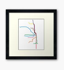 Chicago "L" Map Framed Print