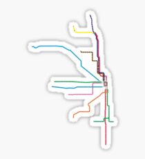 Chicago "L" Map Sticker