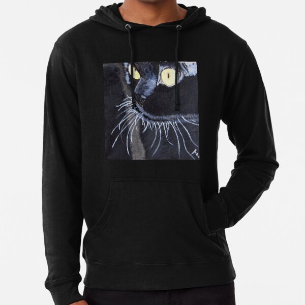 black cat Lightweight Hoodie