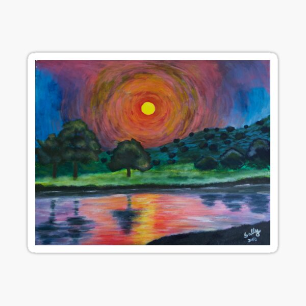 Ultimate Sunset (acrylic painting) Sticker