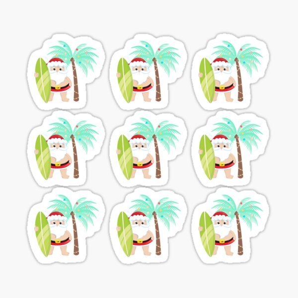 Summer Santa Christmas In July Sticker