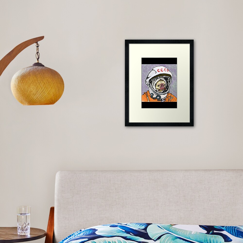 Cosmonaut Sloth Framed Art Print