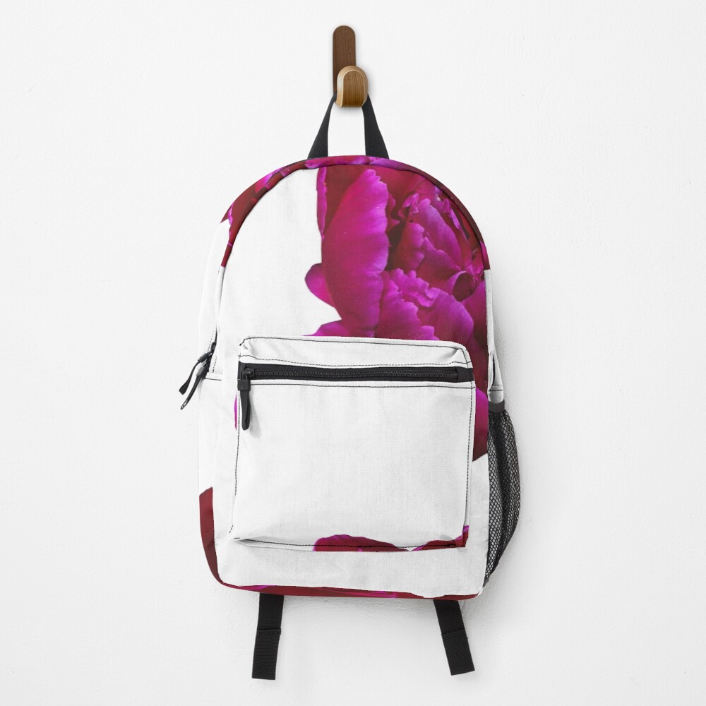 Pink Peony Bloom on a backpack