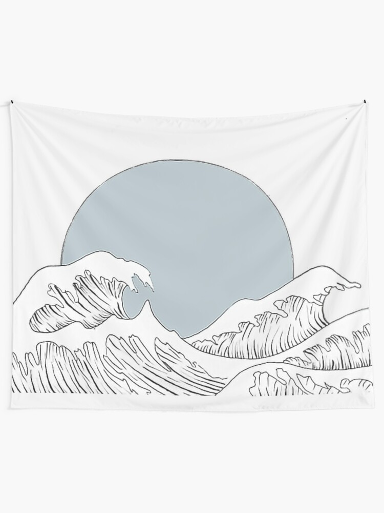 Alternate view of Waves Crash Down Tapestry