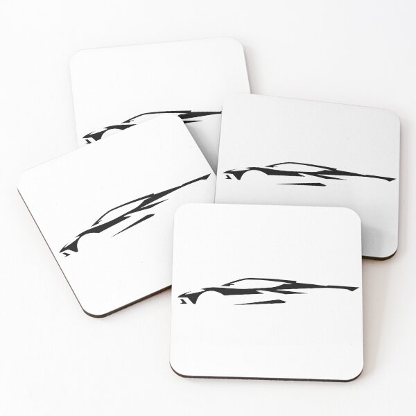 Chevrolet Corvette C8 silhouette Coasters (Set of 4)