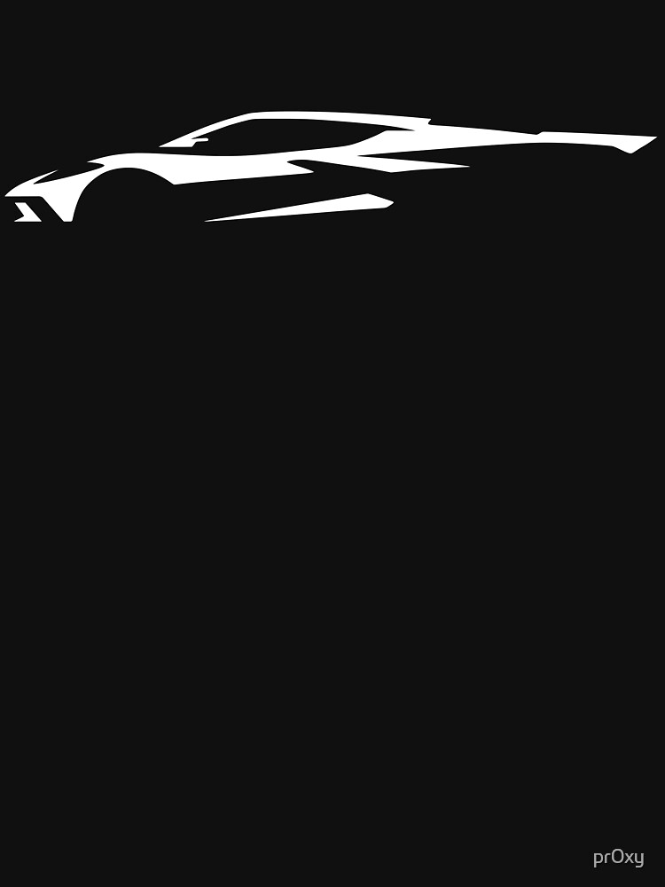 Thumbnail 7 of 7, Essential T-Shirt, Chevrolet Corvette C8 Silhouette - White designed and sold by pr0xy.