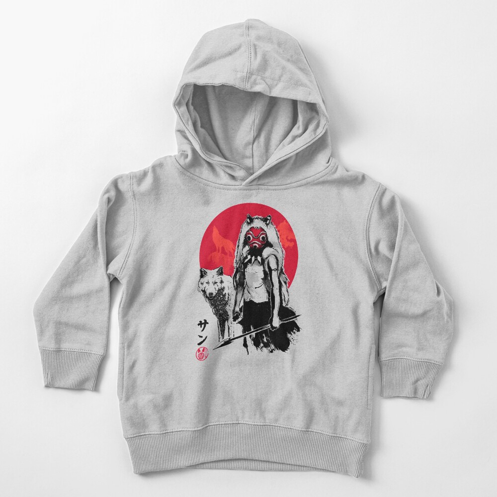 Wolf Girl sumi-e Toddler Pullover Hoodie