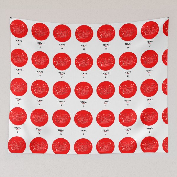 Item preview, Tokyo Red Subway Map designed and sold by Irina March.