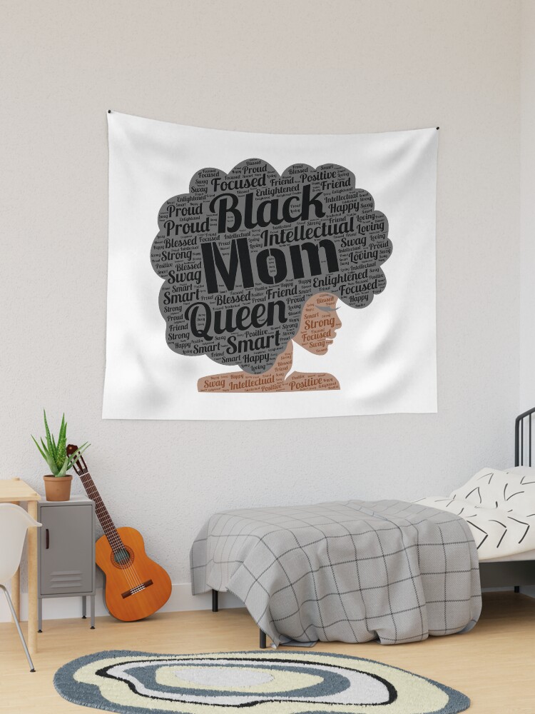 Black Queen Words in Afro Gift for Black Mom on Mother s Day