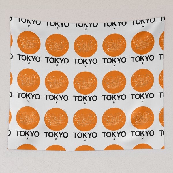Item preview, Tokyo Orange Subway Map designed and sold by Irina March.