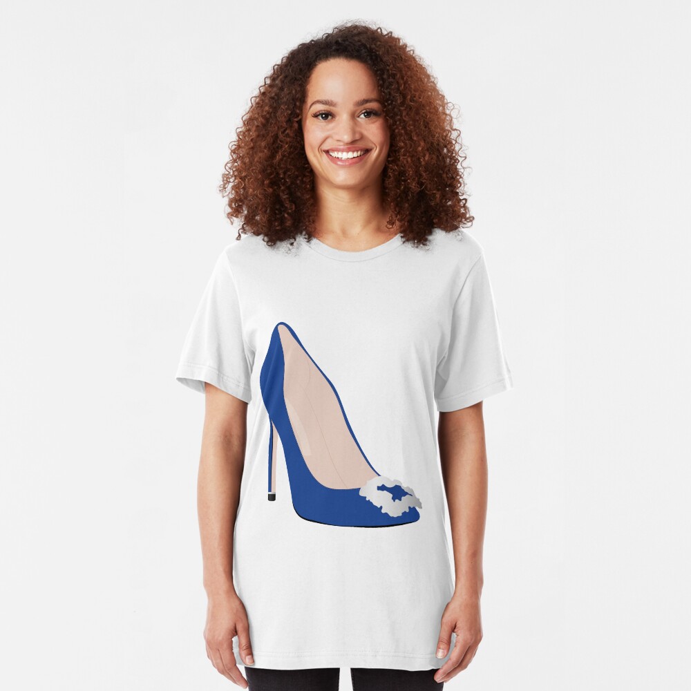 Designer Blue Heel Slim Fit T-Shirt