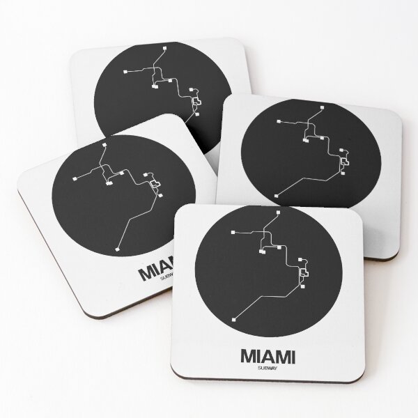 Item preview, Miami Black Subway Map designed and sold by Irina March.