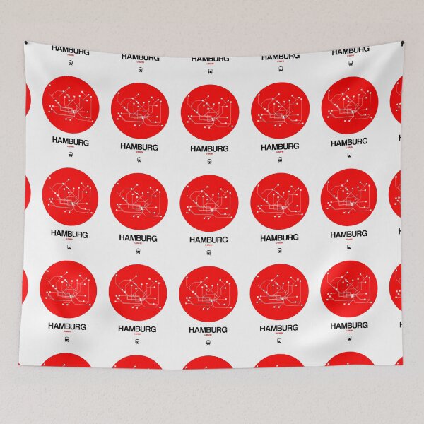 Item preview, Hamburg Red Subway Map designed and sold by Irina March.