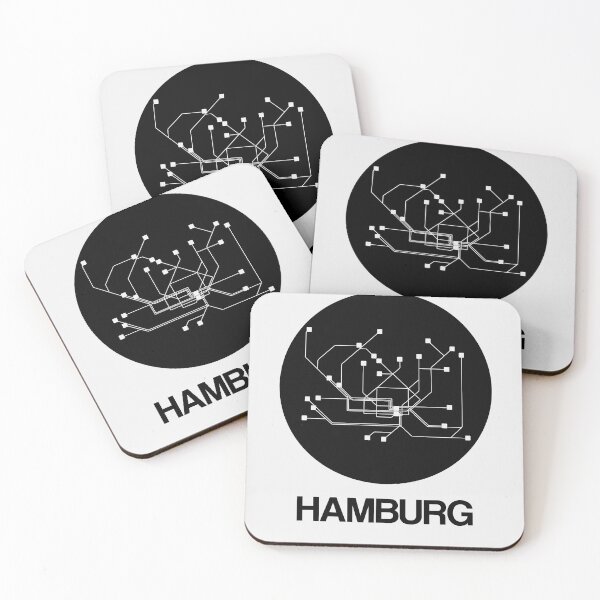 Item preview, Hamburg Black Subway Map designed and sold by Irina March.