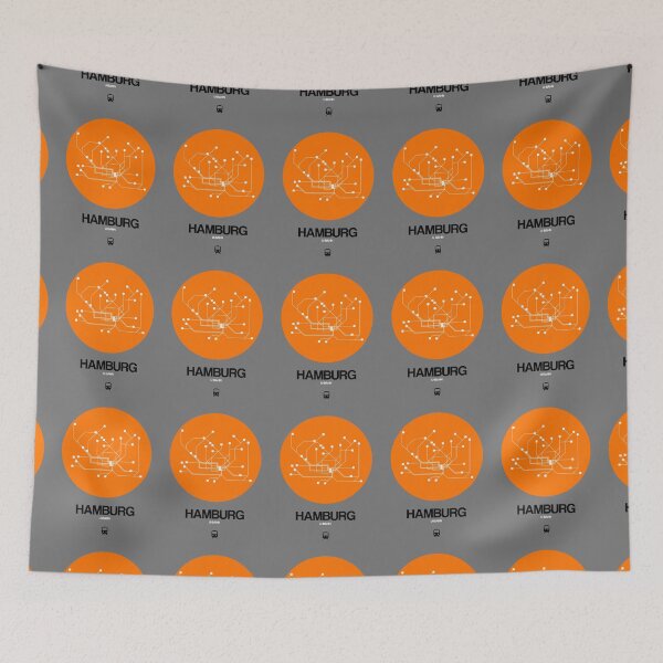 Item preview, Hamburg Orange Subway Map designed and sold by Irina March.
