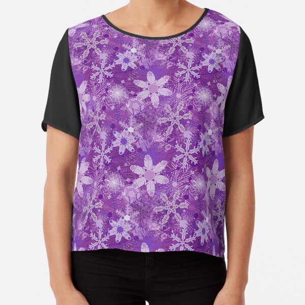 Snowflakes in Purples Chiffon Top