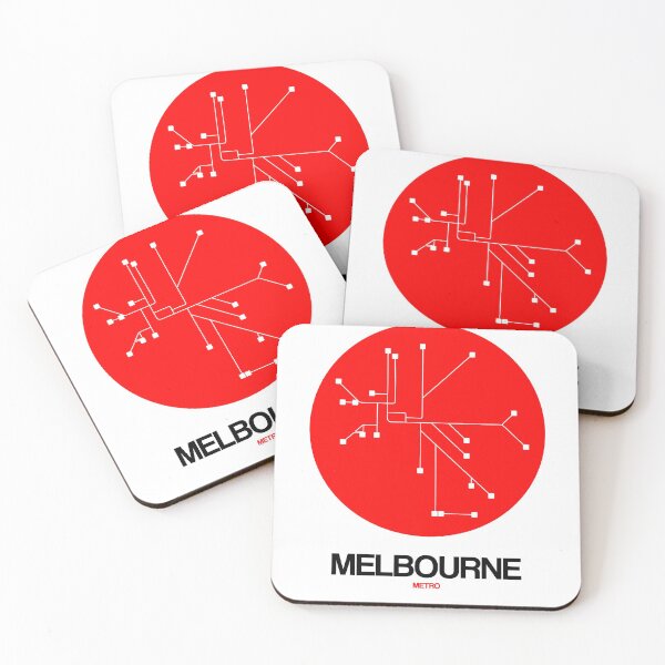 Item preview, Melbourne Red Subway Map designed and sold by Irina March.