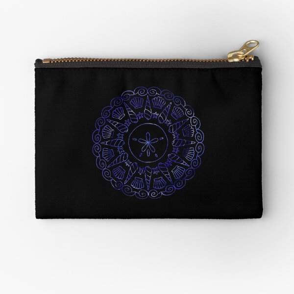 Mandala Coquillage Bleu Mer Pochette