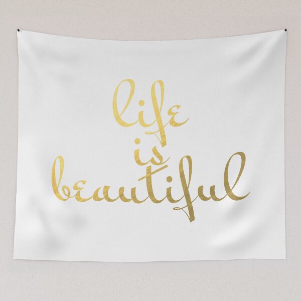 Item preview, Life is Beautiful Faux Gold Foil designed and sold by mystylerepublic.