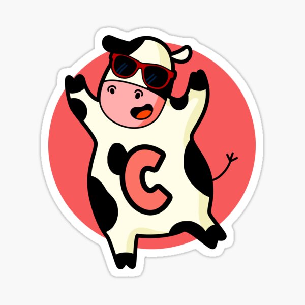Alphabet Letter C Groovy Dancing Cow 