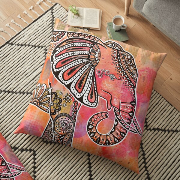 “Ajani” | Wild African Elephant Floor Pillow