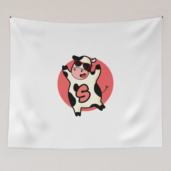 Item preview, Alphabet Letter S Groovy Dancing Cow       designed and sold by kidsmonogram.
