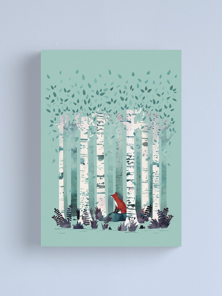 Thumbnail 2 of 3, Canvas Print, The Birches designed and sold by littleclyde.