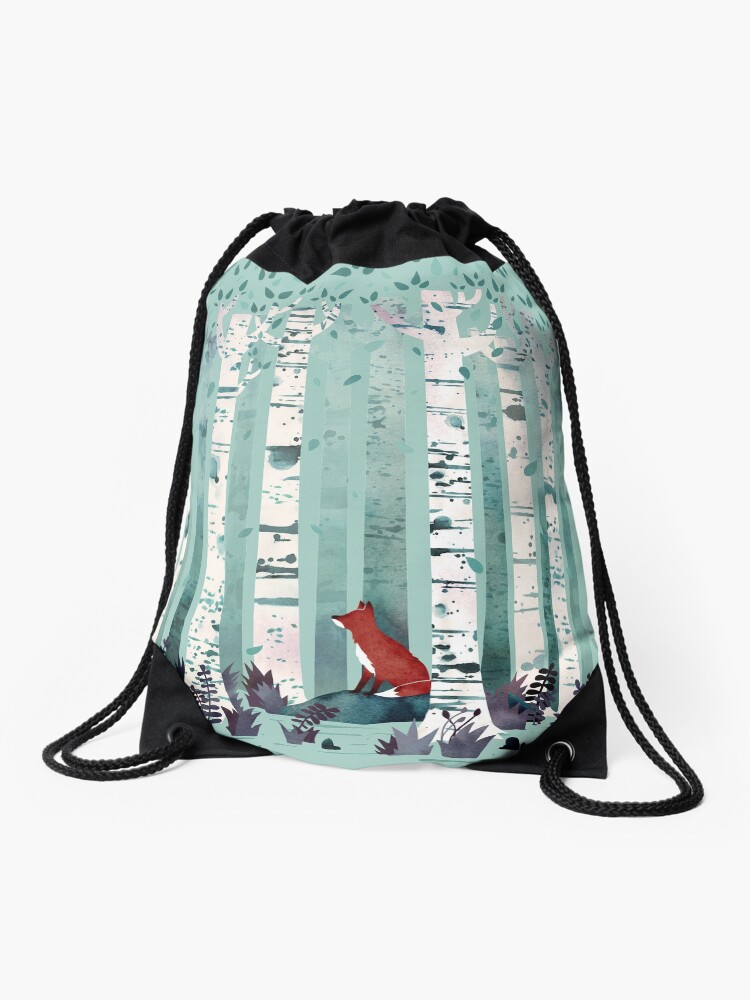 Thumbnail 1 of 3, Drawstring Bag, The Birches designed and sold by littleclyde.