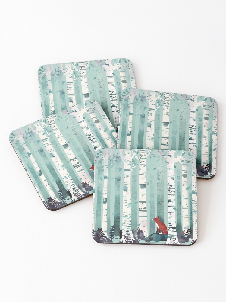 Thumbnail 1 of 5, Coasters (Set of 4), The Birches designed and sold by littleclyde.