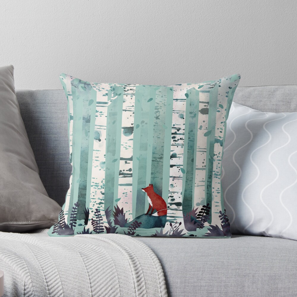 The Birches Throw Pillow