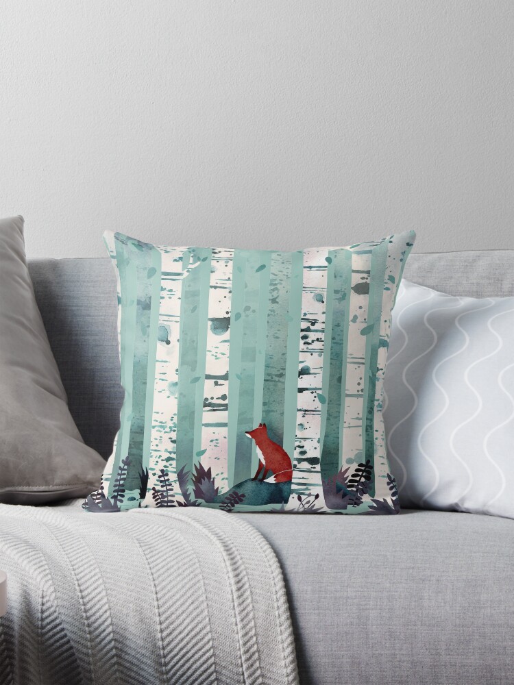 Thumbnail 1 of 4, Pillow, The Birches designed and sold by littleclyde.