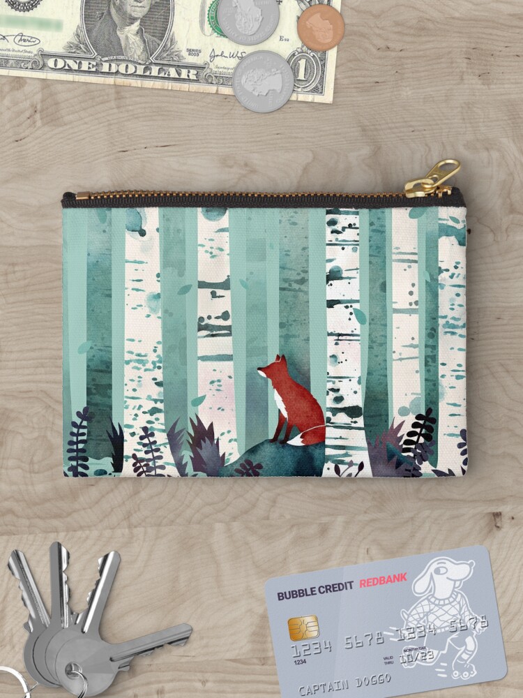 Zipper Pouch, The Birches designed and sold by littleclyde