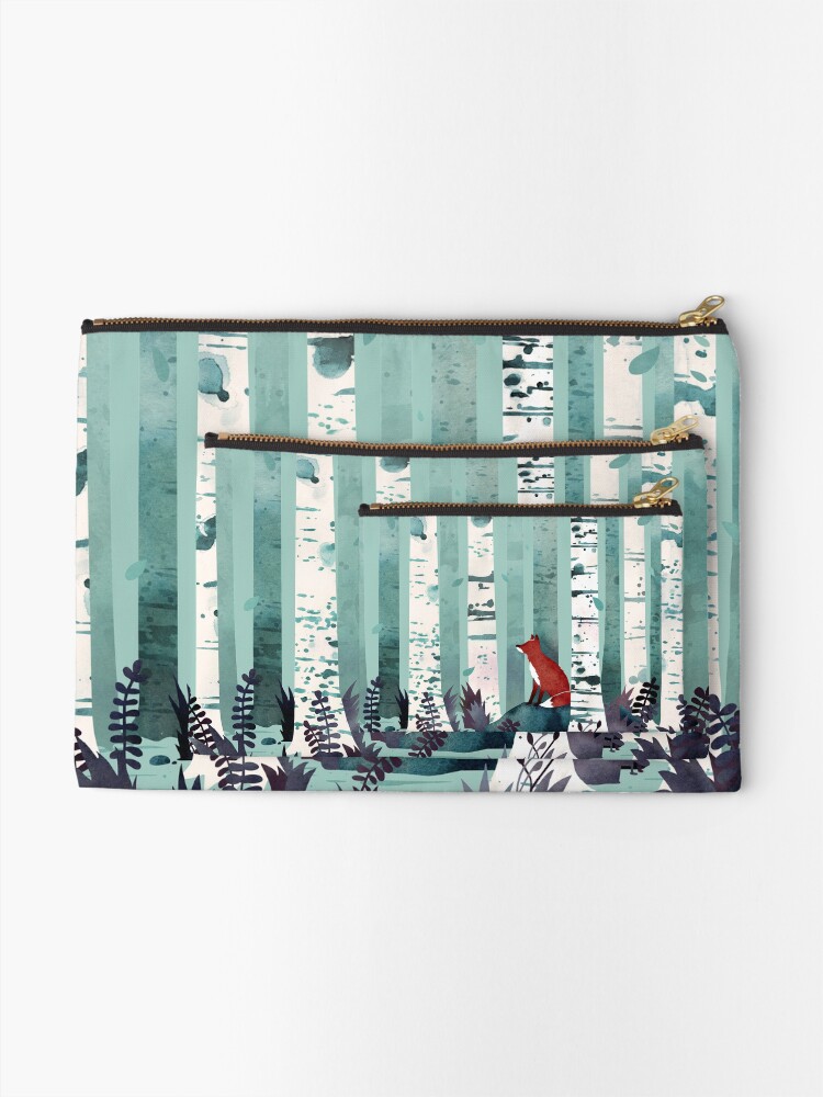 Thumbnail 2 of 4, Zipper Pouch, The Birches designed and sold by littleclyde.