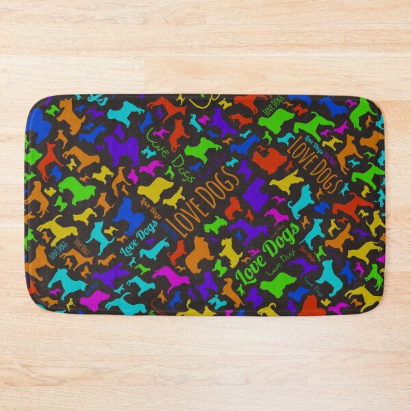 Item preview, Fun Colorful Love dogs Silhouettes Pattern designed and sold by k9printart.