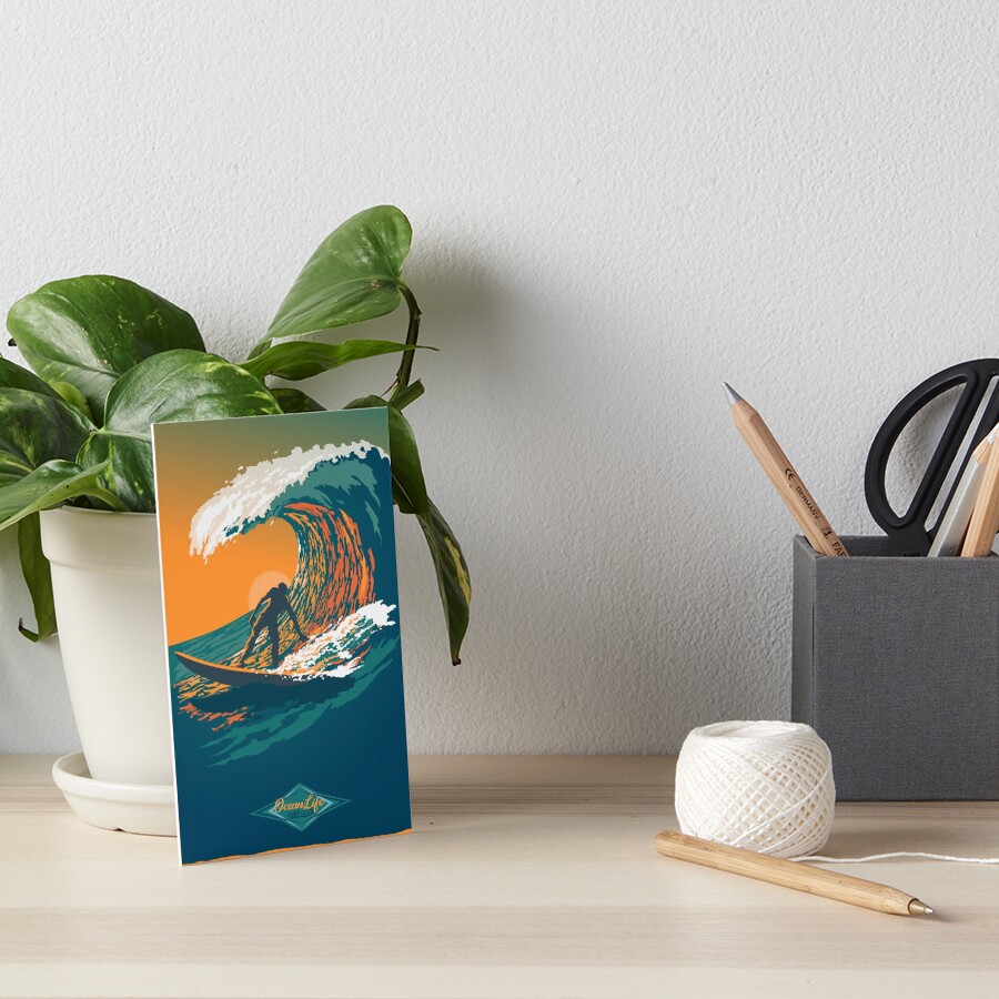 Ocean Life Surf Club retro surf poster Art Board Print