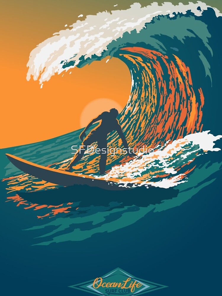 Disover Ocean Life Surf Club retro surf poster  | iPhone Case