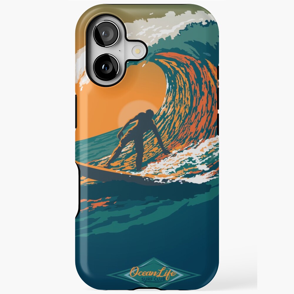 Ocean Life Surf Club retro surf poster 