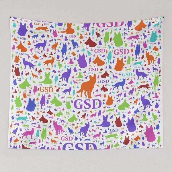 Item preview, German Shepherd Dog Silhouettes - Color #2 designed and sold by k9printart.